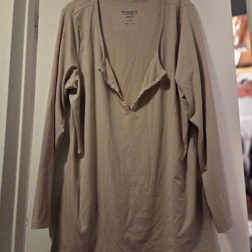 Women's Long Sleeve Top - Cream